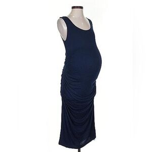 Navy Blue Jersey Maternity Dress